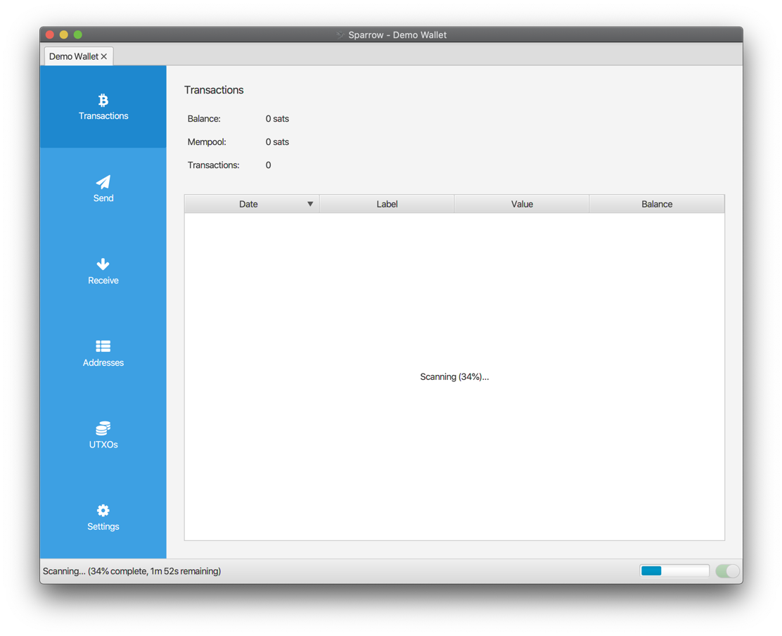 Scanning Bitcoin Core node for transactions