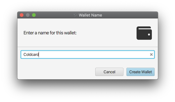 Coldcard New Wallet