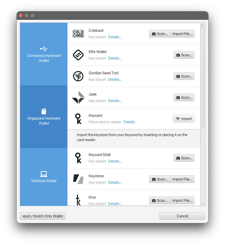 Keycard Airgapped Import