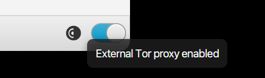 Tor indicator in the status bar