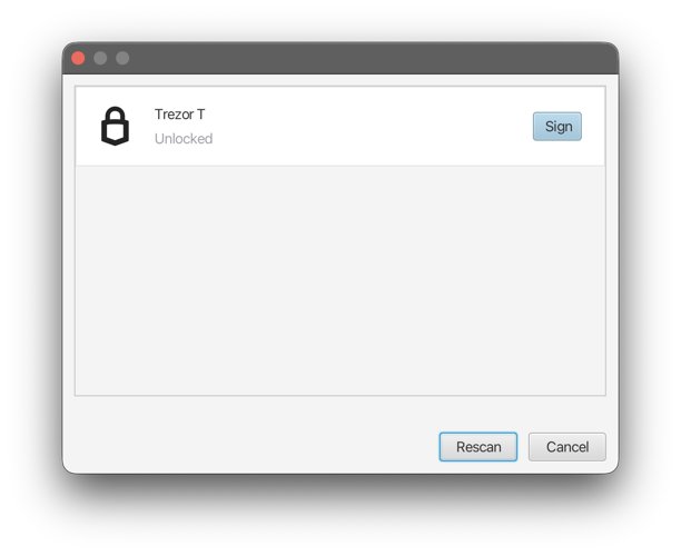 Trezor Sign Dialog